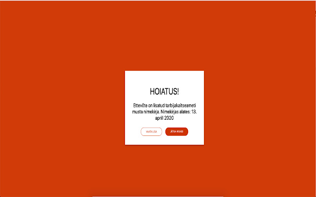 TTJA musta nimekirja hoiataja  from Chrome web store to be run with OffiDocs Chromium online