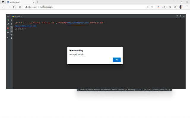 TU anti phishing  from Chrome web store to be run with OffiDocs Chromium online