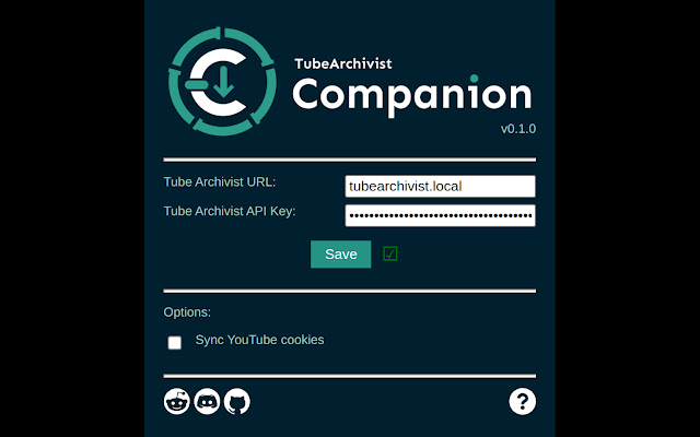 TubeArchivist Companion  from Chrome web store to be run with OffiDocs Chromium online
