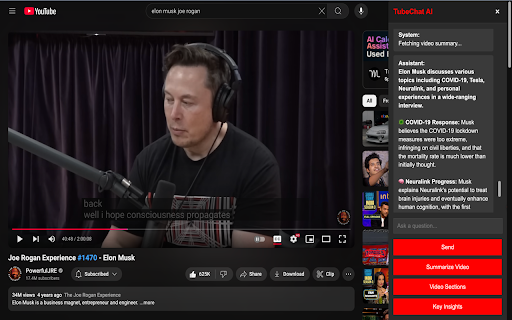 TubeChat AI YouTube Video Chat  from Chrome web store to be run with OffiDocs Chromium online