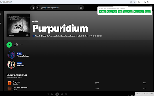 Tubeify: Spotify to YouTube and other platforms redirect  from Chrome web store to be run with OffiDocs Chromium online