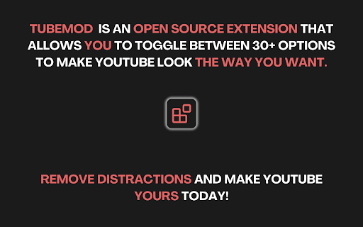 TubeMod  from Chrome web store to be run with OffiDocs Chromium online