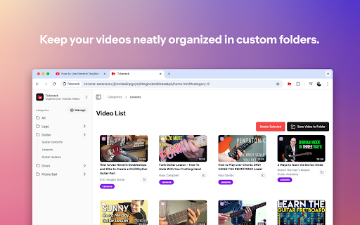 Tuberack  from Chrome web store to be run with OffiDocs Chromium online