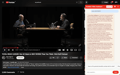 TubeSage YouTube Video QA Chatbot  from Chrome web store to be run with OffiDocs Chromium online