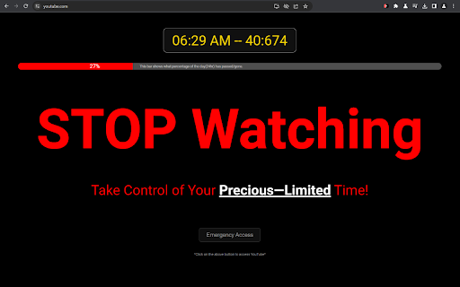 TubeTimer  from Chrome web store to be run with OffiDocs Chromium online