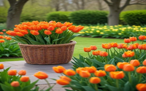 Tulip basket wallpaper  from Chrome web store to be run with OffiDocs Chromium online