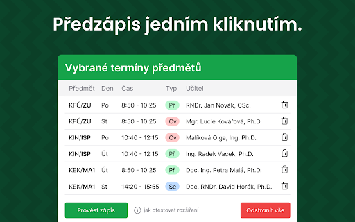 TUL Stag AUTO Předzápis  from Chrome web store to be run with OffiDocs Chromium online