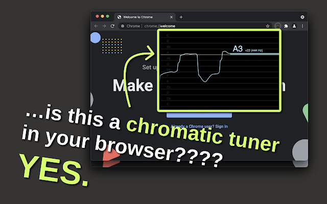 tuner  from Chrome web store to be run with OffiDocs Chromium online
