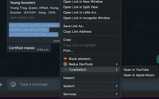 TuneSwitch  from Chrome web store to be run with OffiDocs Chromium online