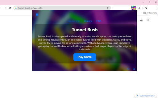 Tunnel Rush  from Chrome web store to be run with OffiDocs Chromium online