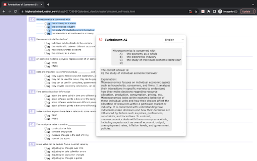 Turbolearn AI Exam Quiz  Homework Solver  from Chrome web store to be run with OffiDocs Chromium online