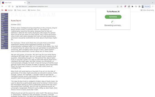 TurboNews: GPT4 news and webpages summarizer  from Chrome web store to be run with OffiDocs Chromium online