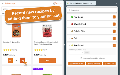 Turbo Trolley for Sainsburys  from Chrome web store to be run with OffiDocs Chromium online