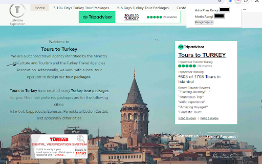 Turkey Tours App  from Chrome web store to be run with OffiDocs Chromium online