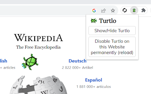 Turtlo  from Chrome web store to be run with OffiDocs Chromium online