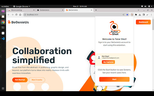Tutor Shot  from Chrome web store to be run with OffiDocs Chromium online