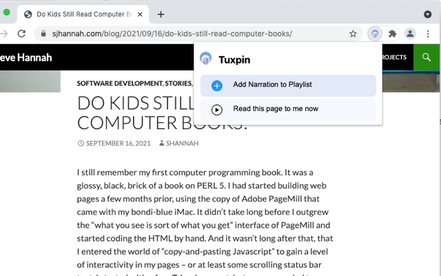Tuxpin  from Chrome web store to be run with OffiDocs Chromium online