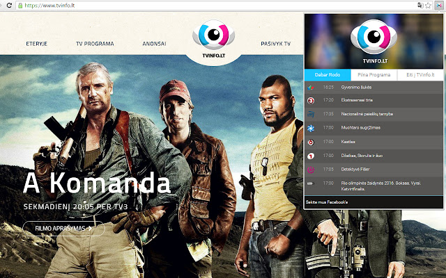 TV Programa TVinfo.lt  from Chrome web store to be run with OffiDocs Chromium online