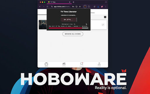 Tv Time Liberator Extension  from Chrome web store to be run with OffiDocs Chromium online
