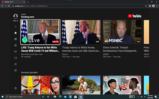 TV Version for YouTube  from Chrome web store to be run with OffiDocs Chromium online