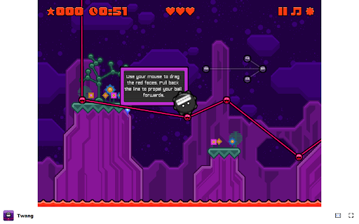 Twang Game Can you reach the end without falling into danger?  from Chrome web store to be run with OffiDocs Chromium online