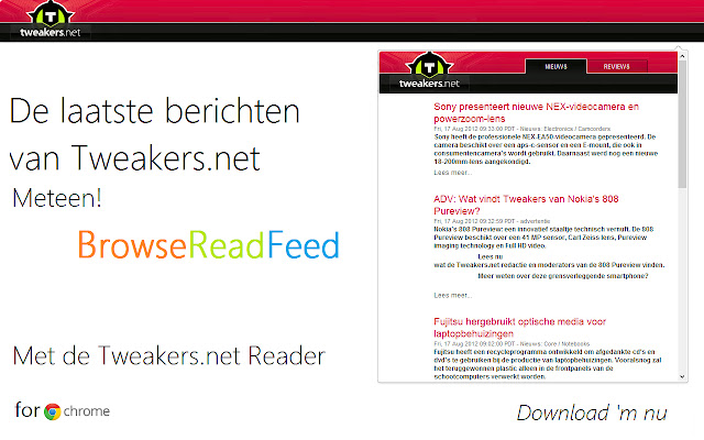 Tweakers.net Reader  from Chrome web store to be run with OffiDocs Chromium online