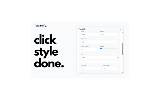 Tweaklify  from Chrome web store to be run with OffiDocs Chromium online