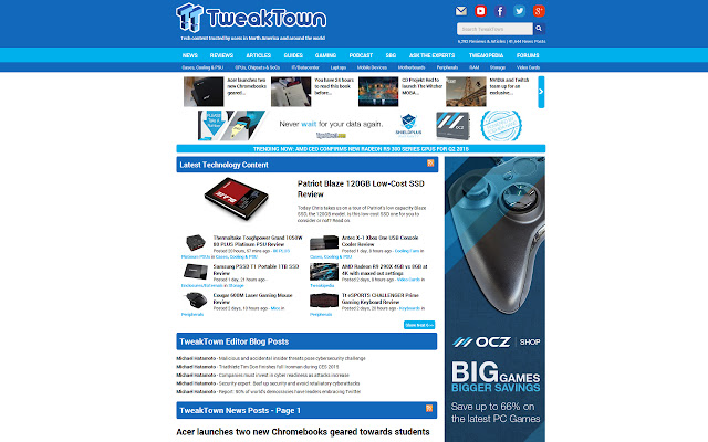 TweakTown Web App  from Chrome web store to be run with OffiDocs Chromium online