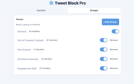 Tweet Block Pro  from Chrome web store to be run with OffiDocs Chromium online