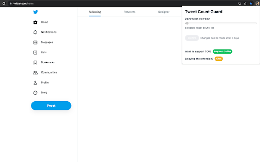 Tweet Count Guard  from Chrome web store to be run with OffiDocs Chromium online