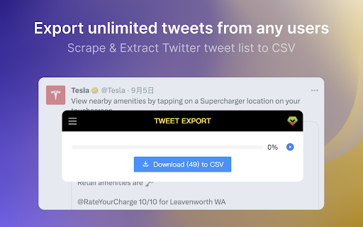 TweetExtract Export Tweet from any User  from Chrome web store to be run with OffiDocs Chromium online