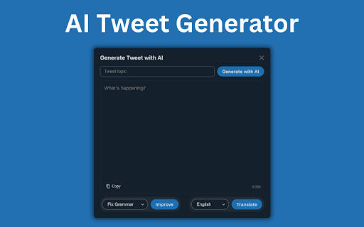 Tweet Generator  from Chrome web store to be run with OffiDocs Chromium online