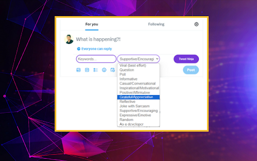 Tweet.ninja | Your Trusted Tweeting Sidekick!  from Chrome web store to be run with OffiDocs Chromium online