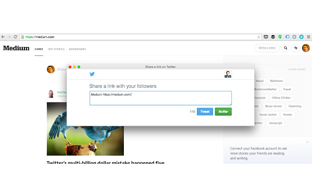 TweetNow  from Chrome web store to be run with OffiDocs Chromium online