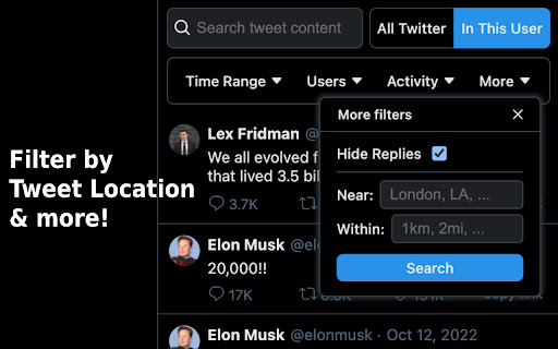 tweetQ — Enhanced Twitter Search  from Chrome web store to be run with OffiDocs Chromium online
