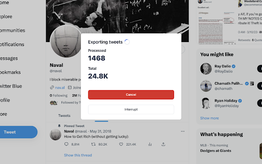 TwExportly: Export Tweets From Any Account  from Chrome web store to be run with OffiDocs Chromium online