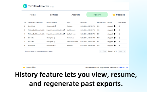 TwFollowExporter export Twitter followers  from Chrome web store to be run with OffiDocs Chromium online
