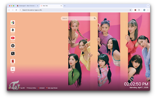 Twice Wallpaper K pop New Tab  from Chrome web store to be run with OffiDocs Chromium online