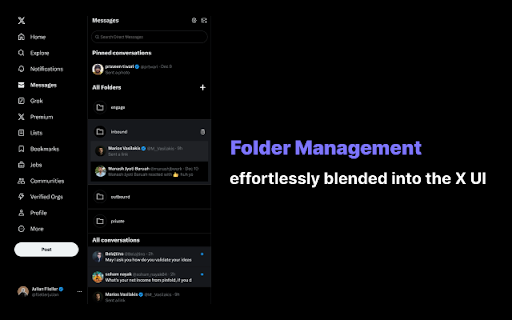 TwInbox: Organize your X DMs  from Chrome web store to be run with OffiDocs Chromium online