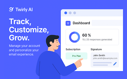 Twirly AI – Instant AI Email Assistant for Gmail  from Chrome web store to be run with OffiDocs Chromium online