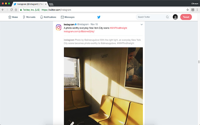 Twitagram  from Chrome web store to be run with OffiDocs Chromium online