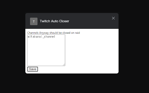 Twitch Auto Closer  from Chrome web store to be run with OffiDocs Chromium online