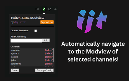 Twitch Auto Modview for Chrome/Opera  from Chrome web store to be run with OffiDocs Chromium online
