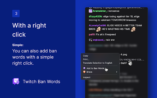 Twitch Ban Words  from Chrome web store to be run with OffiDocs Chromium online