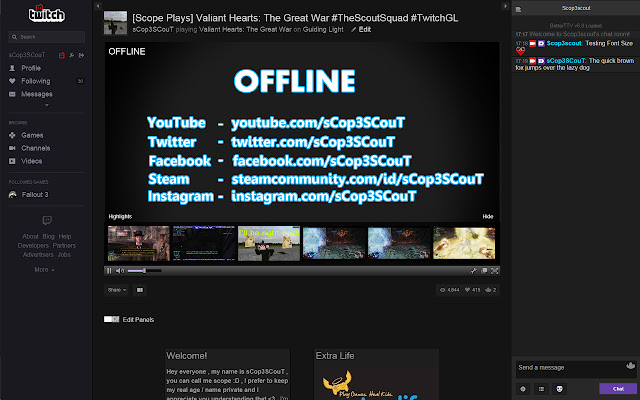 Twitch Bigger Font  from Chrome web store to be run with OffiDocs Chromium online