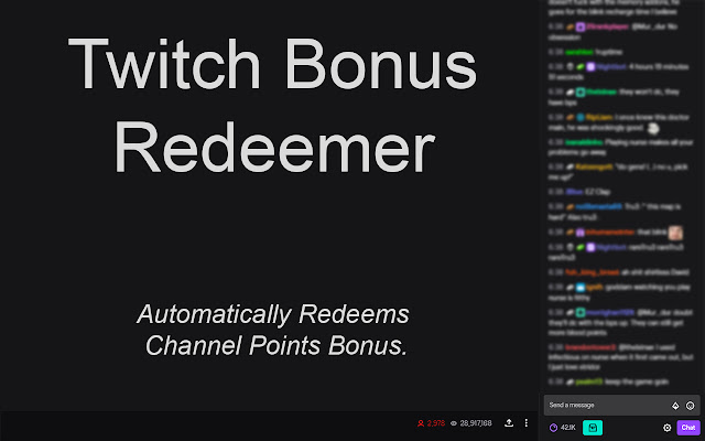 Twitch Bonus Redeemer  from Chrome web store to be run with OffiDocs Chromium online
