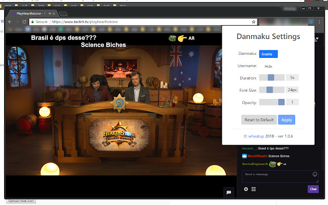 Twitch Chat Danmaku  from Chrome web store to be run with OffiDocs Chromium online