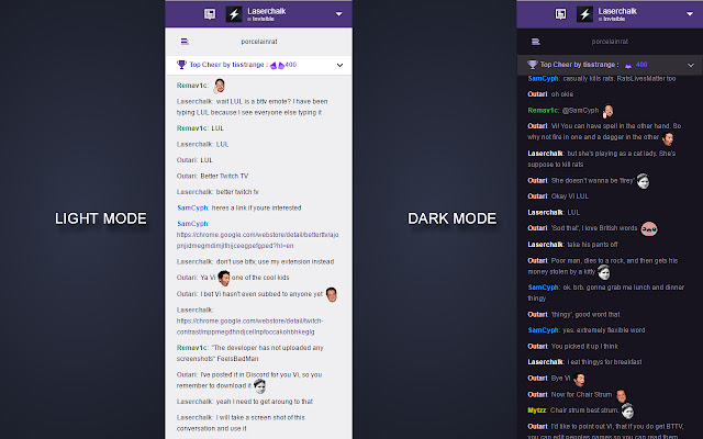 Twitch Contrast  from Chrome web store to be run with OffiDocs Chromium online