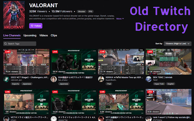Twitch Directory Redirect  from Chrome web store to be run with OffiDocs Chromium online