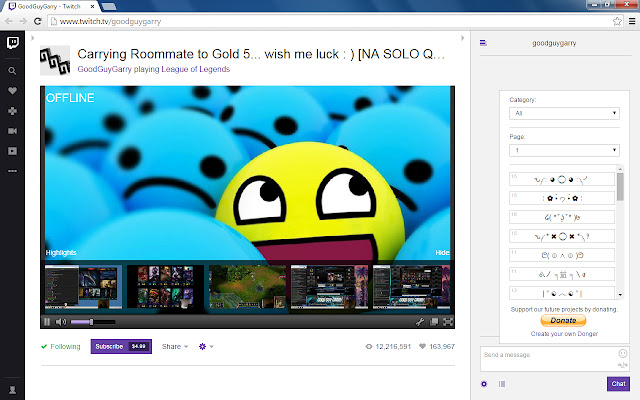 Twitch Dongers  from Chrome web store to be run with OffiDocs Chromium online
